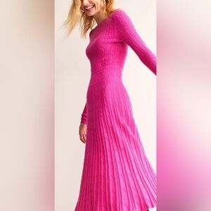 Boden Fuchsia Long Sleeve Dress